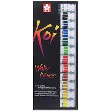 Set Acuarela de 12 Colores de 12 ml Sakura Koi
