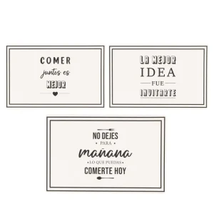 JUEGO DE 3 INDIVIDUAL PLASTICO FRASES