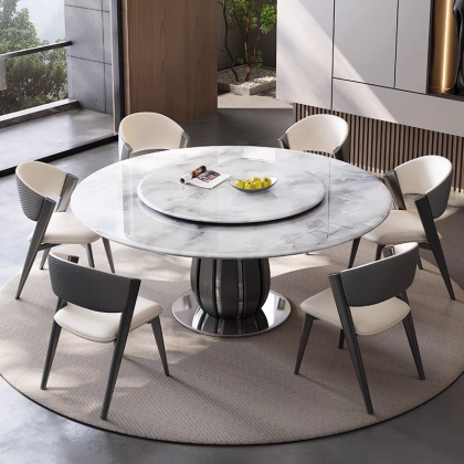 Mesa de comedor con cubierta de jade blanco ME- - Imagen 4