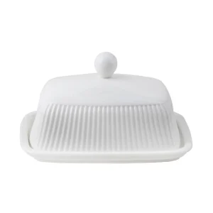 MANTEQUILLERA PORCELANA GRABADA