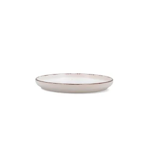 PLATO POSTRE EFECTO GASTADO BLANCO