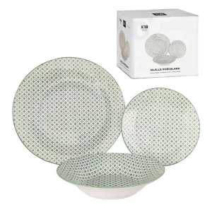 VAJILLA 18 PIEZAS VERDE AGUA