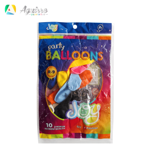FUNDA DE GLOBOS SURTIDOS FIESTA GLOBO JOY R9 10 UNIDADES