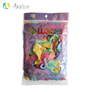 FUNDA DE GLOBOS PASTEL FIESTA GLOBO JOY R9 50 UNIDADES