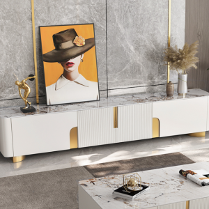 Mueble de Tv blanco y dorado MC-T-58