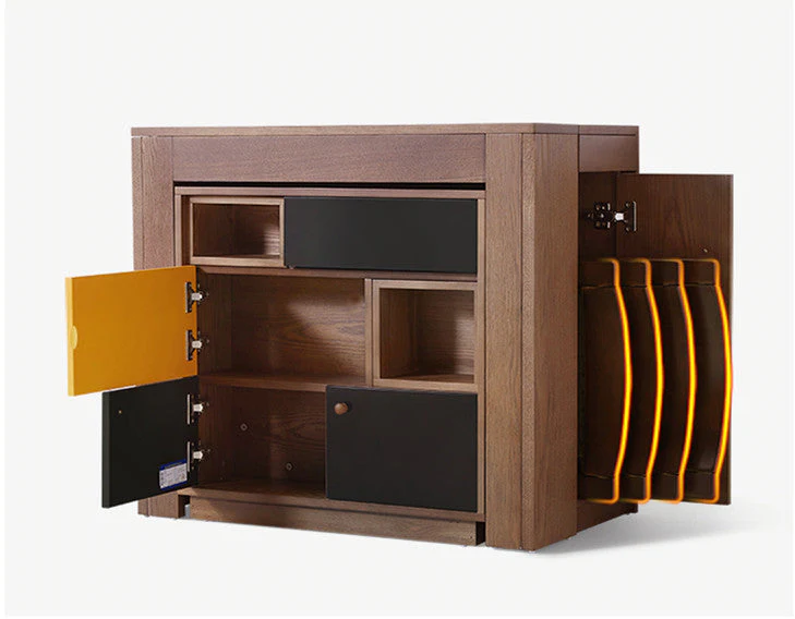 Mesa de comedor extensible de nuevo diseño con armario de almacenamiento y ahorro de espacio de 2021 - Imagen 5