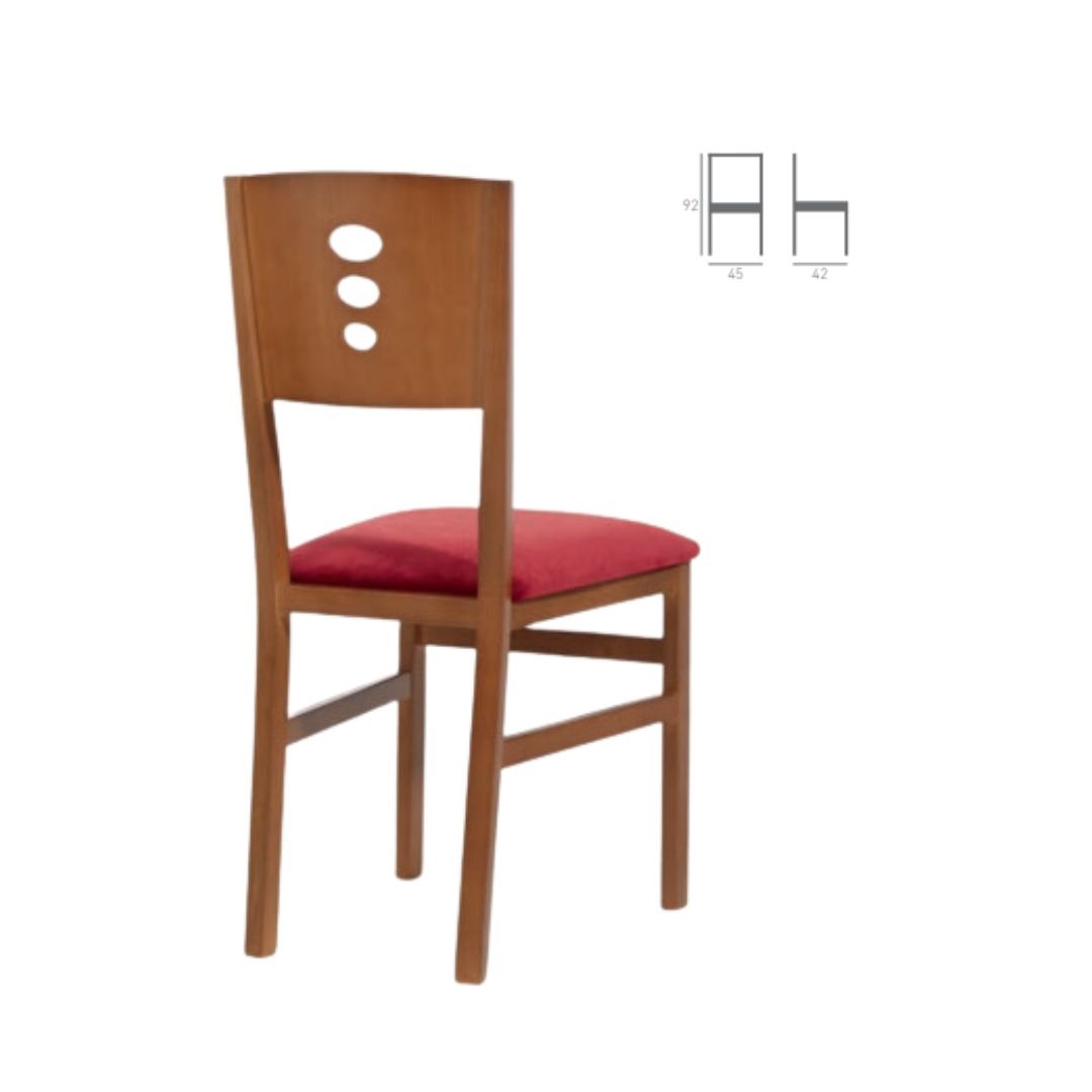 Silla con respaldo de madera y detalles de óvalos - Imagen 3