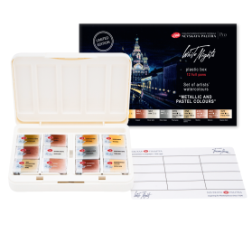 Acuarela 12 Pans Metallic and Pastel Colour White Nights