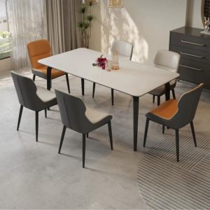 Mesa de comedor piedra y acero ME-137